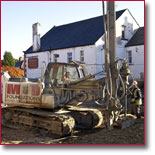 Drilling holes to access underground voids