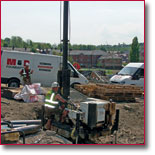 Driving 220mm ø steel cased piles for new housing