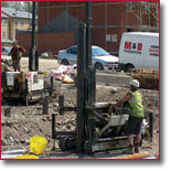 Driving 220mm ø steel cased piles for new housing