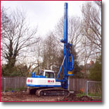Driving 200mm square concrete piles for new housing