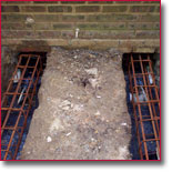 Piles and needles prior to concreting