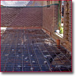 Piles and slab prior to concreting